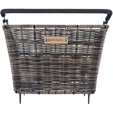 Basil Cento Rattan Look Multi System Fietsmand - Achter - Kunststof rotan - Bruin -22 Liter