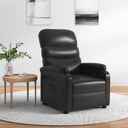 vidaXL - Fauteuil - verstelbaar - kunstleer - zwart