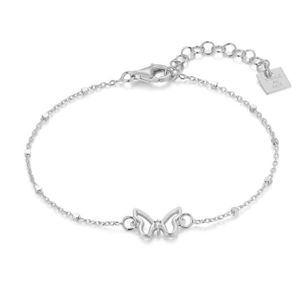Twice As Nice Armband in zilver, vlinder 16cm+3cm