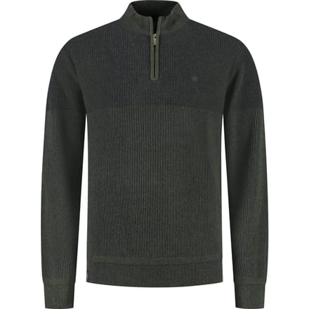 Fellows United Pullover half zip plated tuck Green Moss (52.1120 - 173)