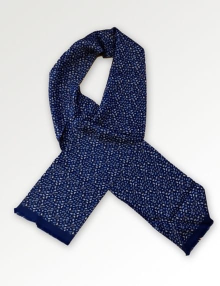 Heren sjaal zijde blauw paisley
