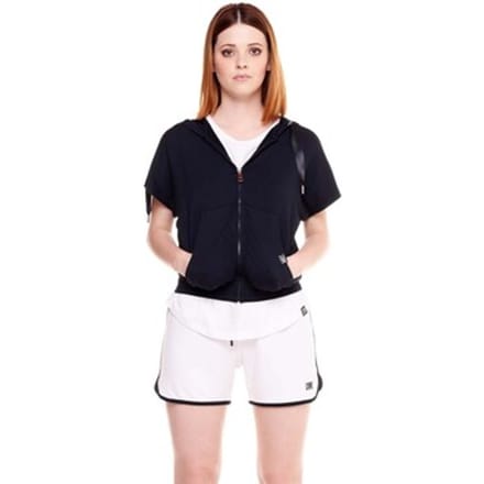 Capuchon sweaters Leone 1947 Woman Hoody Short Sleeves Black Boring