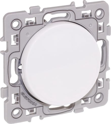 Drukknop met indicator - Schakelaar - Elektrische installaties - 10A stroomsterkte - 30x30x20mm - Wit