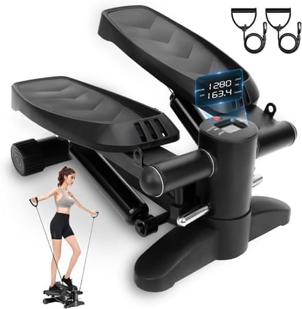 Stepper Hometrainer voor Thuis met LCD Display en Weerstandsbanden - Maximaal 150 kg