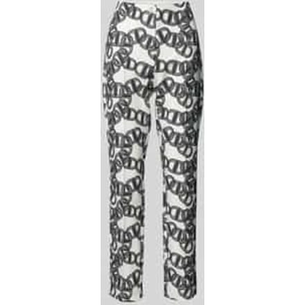 Regular fit stoffen broek met vaste persplooien, model 'Ellsa'