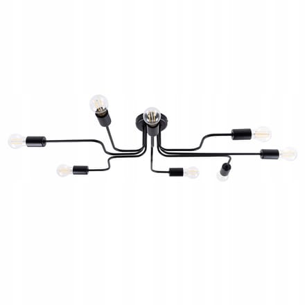 Sollux Lighting Plafondlamp Vector - E27 - zwart - staal - 15.5x103x56cm