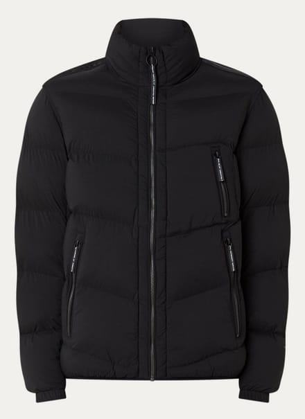 Krakatau Rook puffer jack met ritszakken - Zwart - Maat L