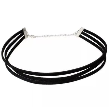 Jomide Choker Suède - 3 Lagen - Zwart