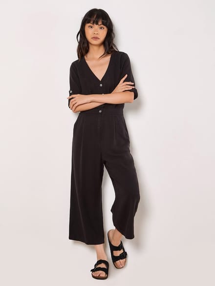 Culotte-jumpsuit met wijde pijpen
