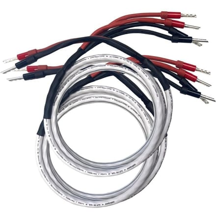 Hi-Fi luidsprekerkabelset voor Bi-Wire aansluitingen – AudioQuest SLiP-DB 16/4 Lengte: 2 x 3,0 m, Acoustische kwaliteit wit