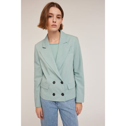 Motivi Polyviscose Double-breasted Jacket Water Green Größe: 40 | Blazer Outlet | Damen | Grün