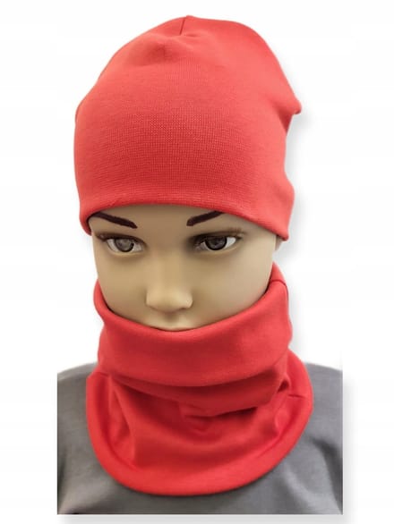 Dartomik - Kinderkleding Set - Muts en Sjaalkraag - Rood - 46-50