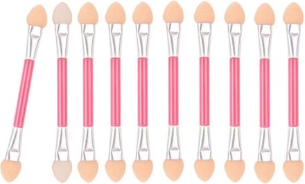 Igoods Oogschaduw Applicators - Oogschaduw Sticks - Oogschaduw Borstel Spons - Eyeliner Borstel - Make-up - Dubbelzijdig - Roze - 10 Stuks