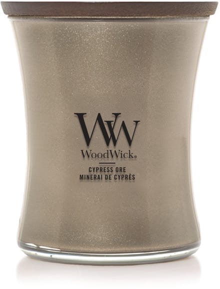WoodWick - Precious Metals - Cypress Ore - Medium Geurkaars - Nikkel