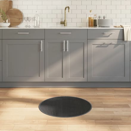 vidaXL - Vloerkleed - rond - 60 - cm - bamboe - grijs