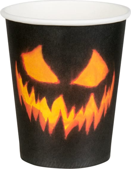 Boland - Set 10 papieren bekertjes Creepy pumpkin - Horror - Horror