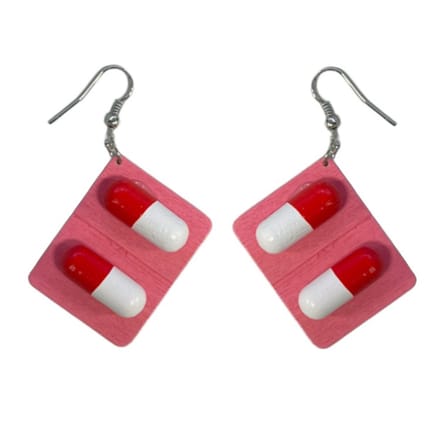 Fako Bijoux® - Oorbellen - Capsules in Drukstrip - Rood/Wit/Roze
