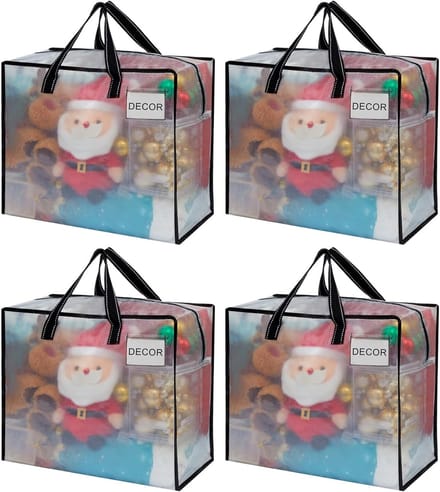 Opbergzakken Kleding - Verhuisdozen - Seizoensopslag - Extra Groot - 50L 4 Stuks - Transparant