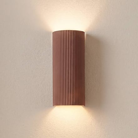 Lindby - wandlamp - 2lichts - Gips - H: 30.5 cm - GU10 - bruin