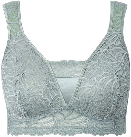 Ulla Popken - Dames - Bralette kant zonder beugel - Salbei groen - Maat 100F