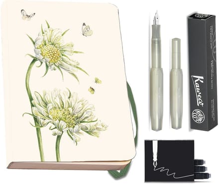 Kaweco - Bekking & Blitz - Schrijfwarenset - NOTEBOOK KLEIN 9,5X15 harde kaft groen - Vulpen Light Green Medium - Met doosje vullingen