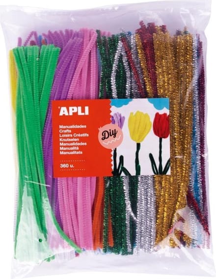 Chenille draad - Pijpenragers multicolor en metallic 360 stuks