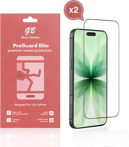GB ProGuard Elite Screenprotector voor iPhone 17 - 2 stuks – Gehard Glas – Volledige Dekking – Krasbestendig & Schokabsorberend
