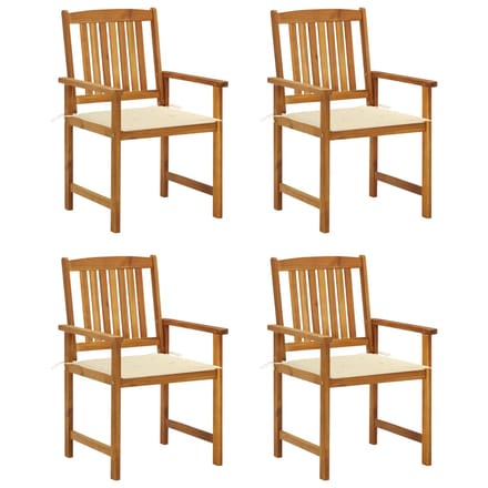 vidaXL - Tuinstoelen - 4 - st - met - kussens - massief - acaciahout