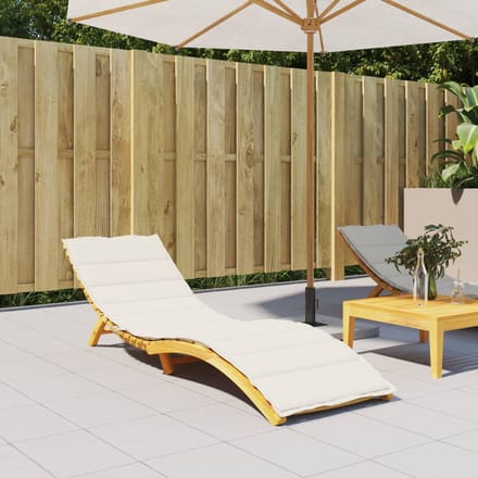 vidaXL - Ligbedkussen - 200x70x4 - cm - stof - gemêleerd - crèmekleurig