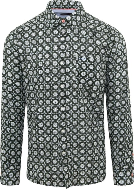 NZA Overhemd Huntly Groen Multicolour Blauw - Maat M - Heren - Overhemden Casual