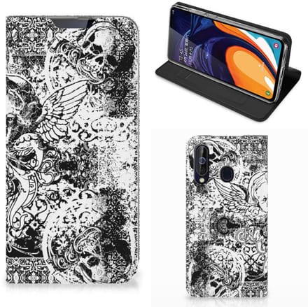 Mobiel BookCase Samsung Galaxy A60 Skulls Angel