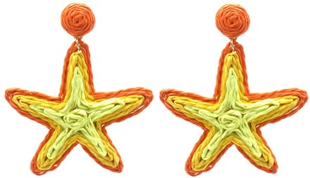 Oorbellen Zeester – Kunststof – 6.5x5.5cm – Oranje
