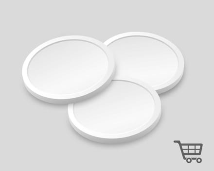 Blanco Winkelwagenmunten 23mm / Betaalmunten (per 250 stuks) - WIT