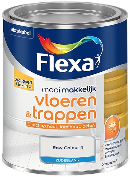 Flexa - Mooi Makkelijk Vloeren & Trappen Zijdeglans - Raw Colour 4 - Mengverf - 750 Ml