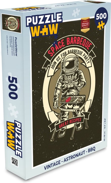 Puzzel Vintage - Astronaut - BBQ - Legpuzzel - Puzzel 500 stukjes