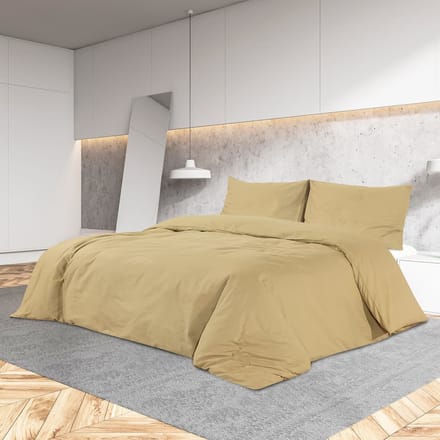 vidaXL - Dekbedovertrekset - lichtgewicht - 200x220 - cm - microvezel - taupe