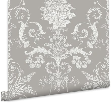 Laura Ashley Josette Behang - Bloemen - 10mx52cm - Grijs