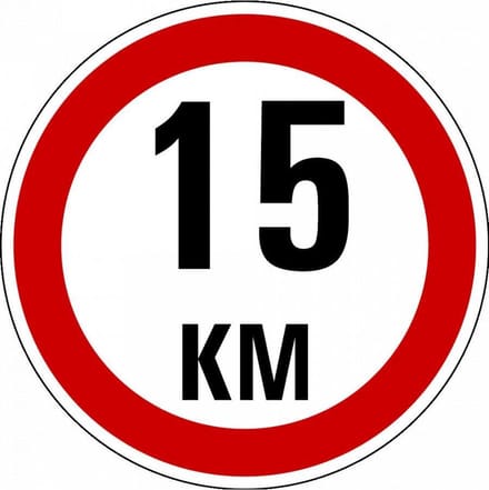 Maximaal 15 km bord, kunststof, A1 300 mm