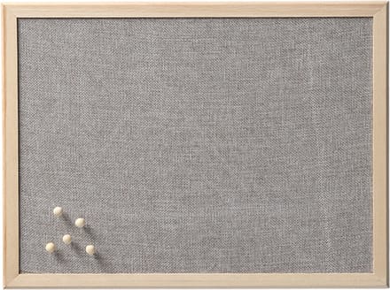 Zeller prikbord - textiel - lichtgrijs - 40 x 60 cm - incl. punaises