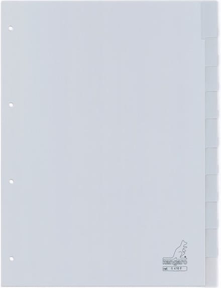Tabbladen Kangaro 4-gaats G410F 10-delig+venster grijs PP - 25 stuks