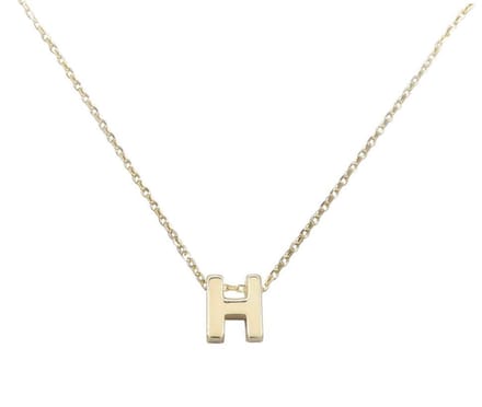 Gouden ketting met H hanger