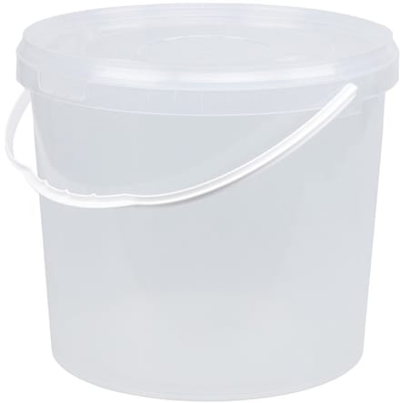 Emmer met deksel - 10 liter - rond - transparant
