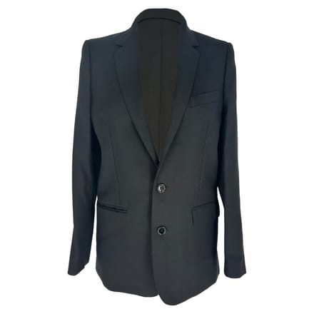 Celine klassieke blazer met enkele rij knopen in zwarte wol