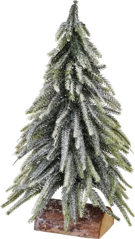 Kerstboom - Kunststof - 33xØ20cm - Sneeuw - Hout