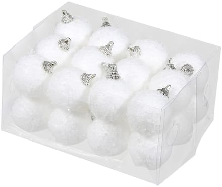Othmar Decorations sneeuwballen Kerstballen - 24x stuks - wit - D4 cm - kunststof