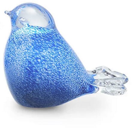 Glazen Vogel Urn Glas Gekleurd Urn voor as Deelbewaring Mini Urn U29BW Bird blue-white