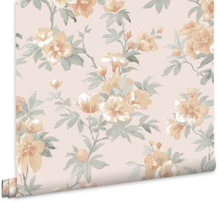 Laura Ashley Rosamund Behang - Bloemen - 10mx52cm - Geel