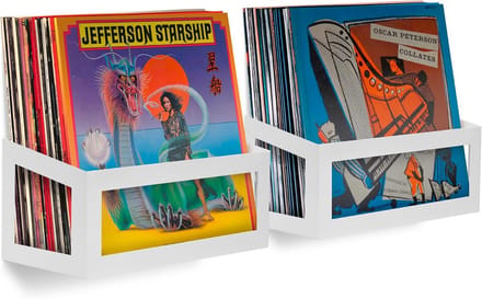 Wandmontage Vinyl Platenhouder 25-Album Displayhouder - Parelmoer - Set van 2