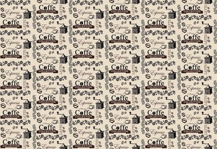 Fotobehang Coffee Pattern | XL - 208cm x 146cm | 130g/m2 Vlies