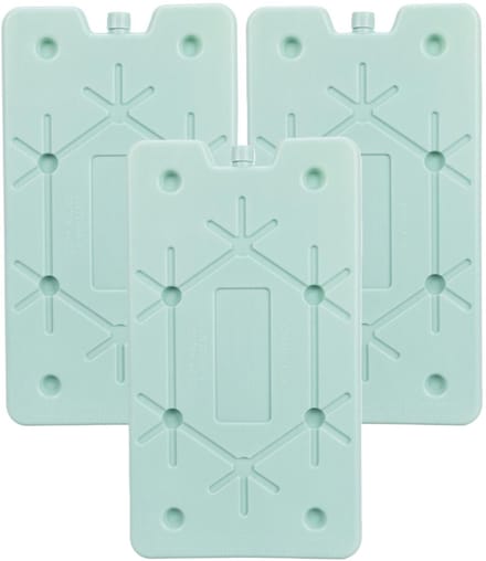 Excellent Houseware Koelelement Ice Pack - 3x - mintgroen - polyethyleen - 350 gr - 24 x 14 x 1.5 cm